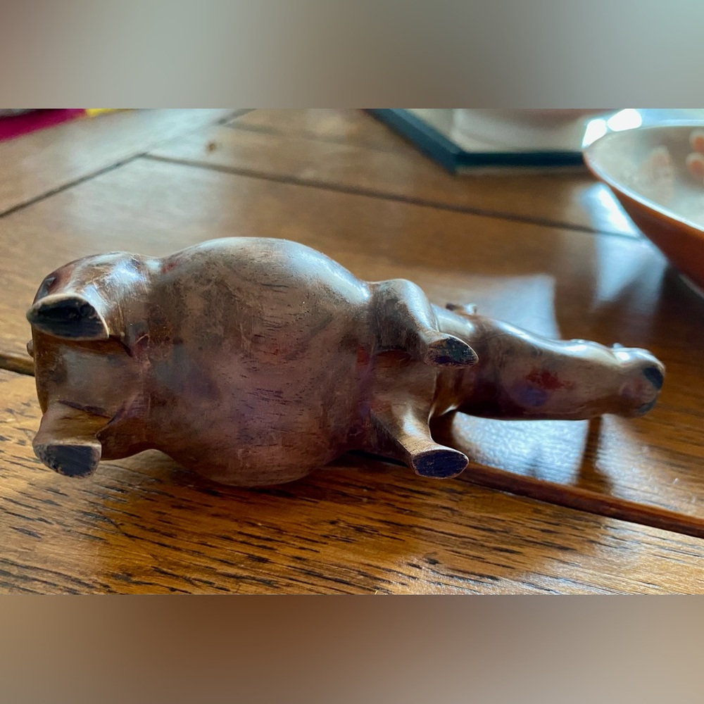 Handcarved 2 Horned African Rhino. Amazing piece of art. Wood is smooth. EC - Picture 9 of 15
